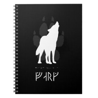 Caderno Espiral Wolf with viking runes
