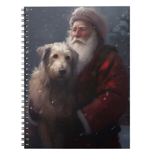 Caderno Espiral Wolfhound com Papai Noel Natal Festivo (Frente)