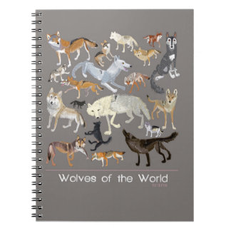 Caderno Espiral Wolves of the World