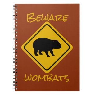 Caderno Espiral Wombat australiano do sinal de estrada