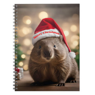 Caderno Espiral "Wombat Wonderland: A Cozy Christmas Eve"