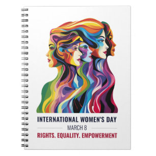 Caderno Espiral Women Faces Art Dia Internacional da Mulher IW