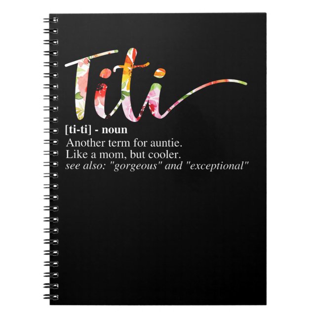 Caderno Espiral Womens Titi Definição Outro Termo Para Tia Coo (Frente)
