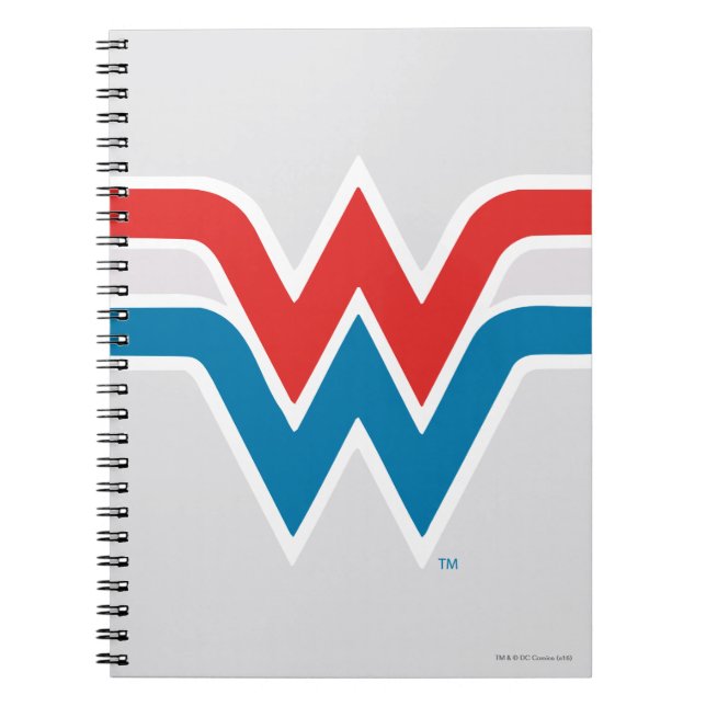 Caderno Espiral Wonder Woman Red White and Blue Logo (Frente)