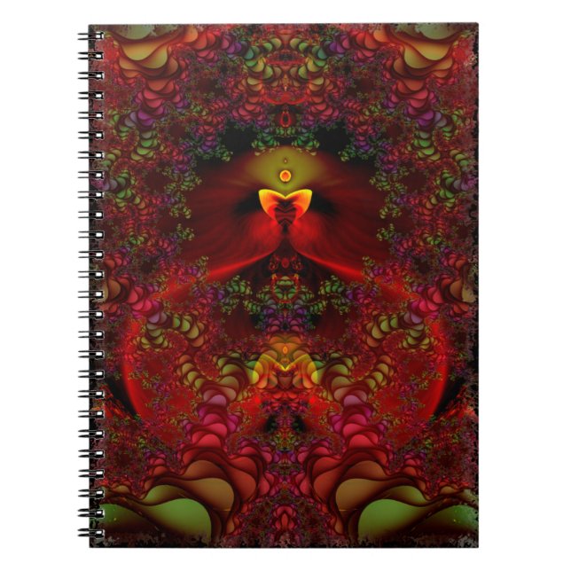 Caderno Espiral Wonderland Abstrato Psychedelic Fractal (Frente)
