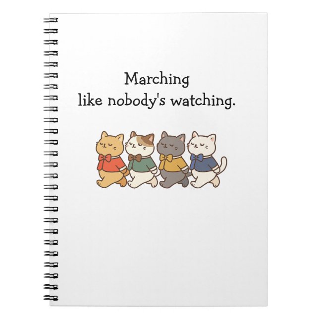 Caderno Espiral Wonky Zoo Marching Cats Spiral Photo Notebook (Frente)