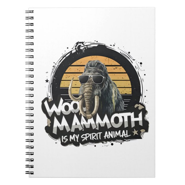 Caderno Espiral Woo Mammoth Is My Spirit Animal Art (Frente)