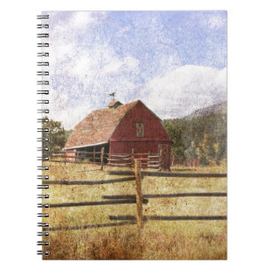 Caderno Espiral Woodgrain Western Country Fazenda Primitiva Red Ba