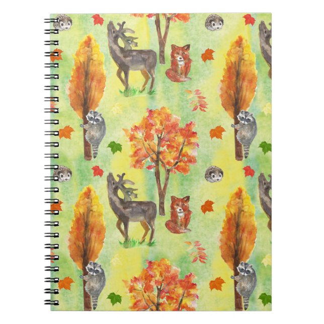 Caderno Espiral Woodland — Animais Aquícolas (Frente)