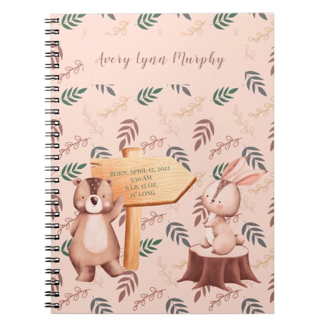 Caderno Espiral Woodland BABY RECORD book, baby notes (Frente)
