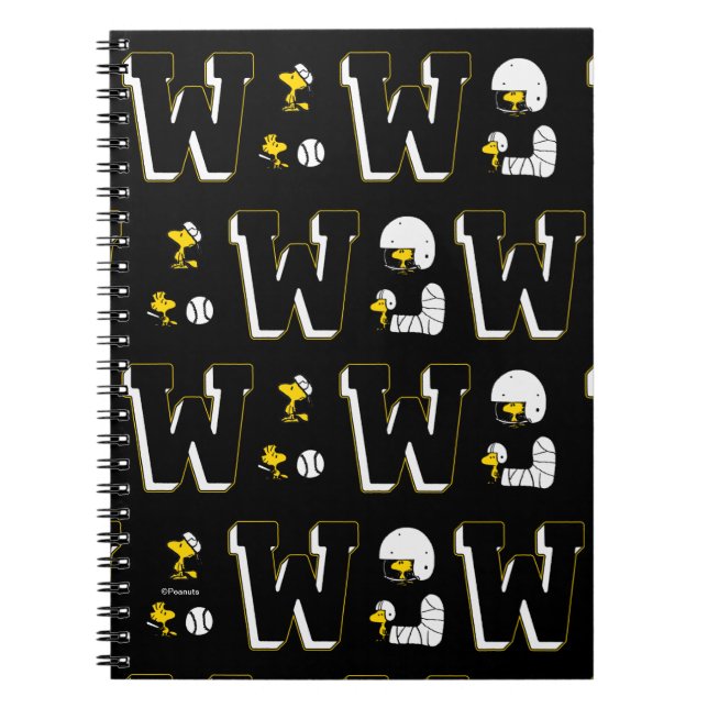 Caderno Espiral Woodstock Varsity Sports - Letra Patterna (Frente)
