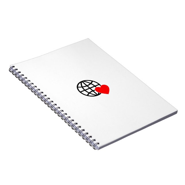 Caderno Espiral World Love Globe Icon | Heart Earth Summer Design (Lado Direito)