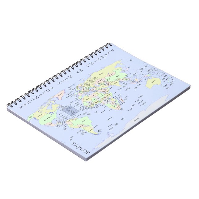Caderno Espiral World Map - Planning My Next Adventure - Custom (Left Side)