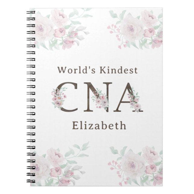 Caderno Espiral World’s Kindest CNA Floral (Frente)