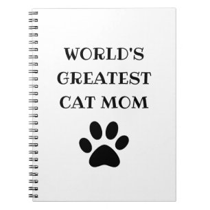 Caderno Espiral World's Greatest Cat Mom Custom Text Personalized
