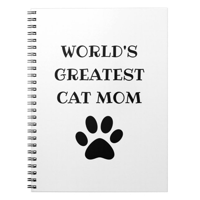 Caderno Espiral World's Greatest Cat Mom Custom Text Personalized (Frente)