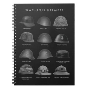 Caderno Espiral WW2 - Axis Helmets 