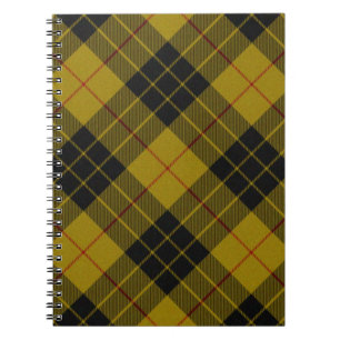 Caderno Espiral Xadrez amarela de tartan MacLeod