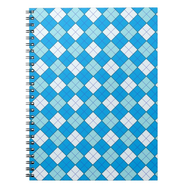 Caderno Espiral Xadrez azul (Frente)