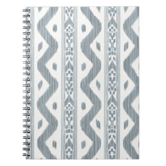 Caderno Espiral Xadrez Azul Cinza, Listra Fina Tecida