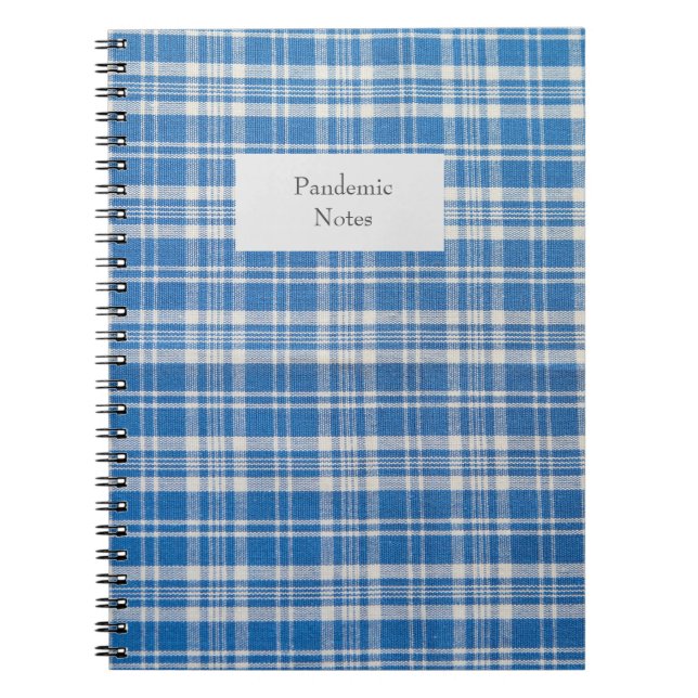 Caderno Espiral Xadrez azul e branca (Frente)