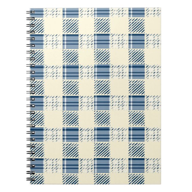 Caderno Espiral Xadrez azul e limão (Frente)