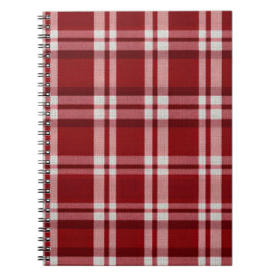 Caderno Espiral Xadrez branca vermelha