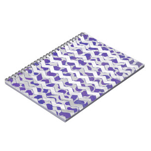 Caderno Espiral Xadrez Dalmata Roxo e Branco