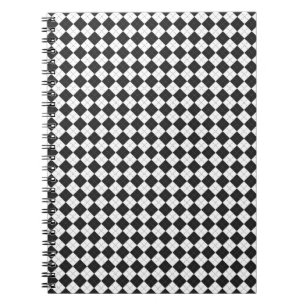 Caderno Espiral Xadrez de Argyle. Escocês em branco e preto