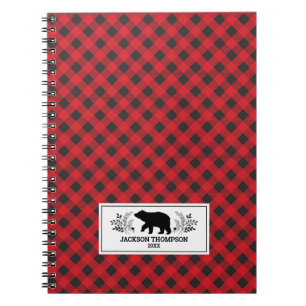 Caderno Espiral Xadrez de Búfalo Preto Personalizado