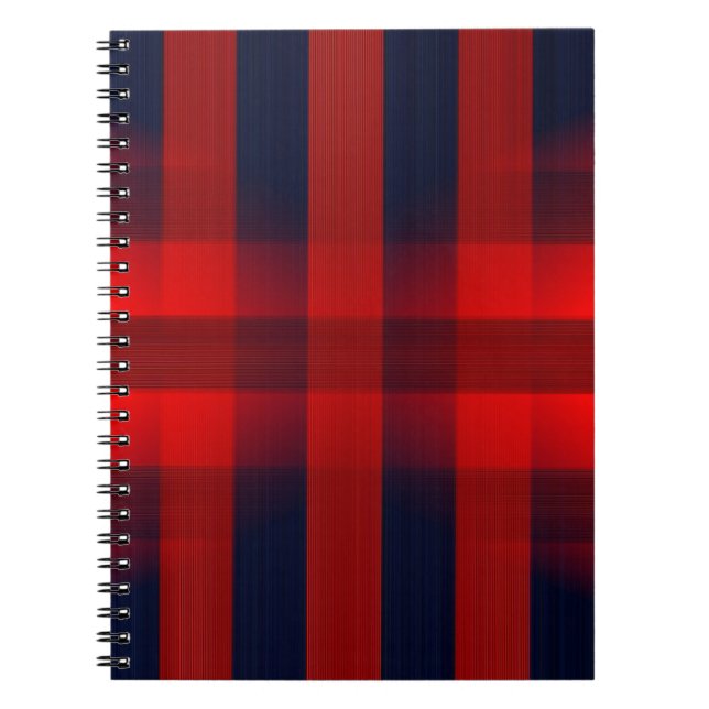 Caderno Espiral Xadrez de Buffalo Red Bokeh (Frente)
