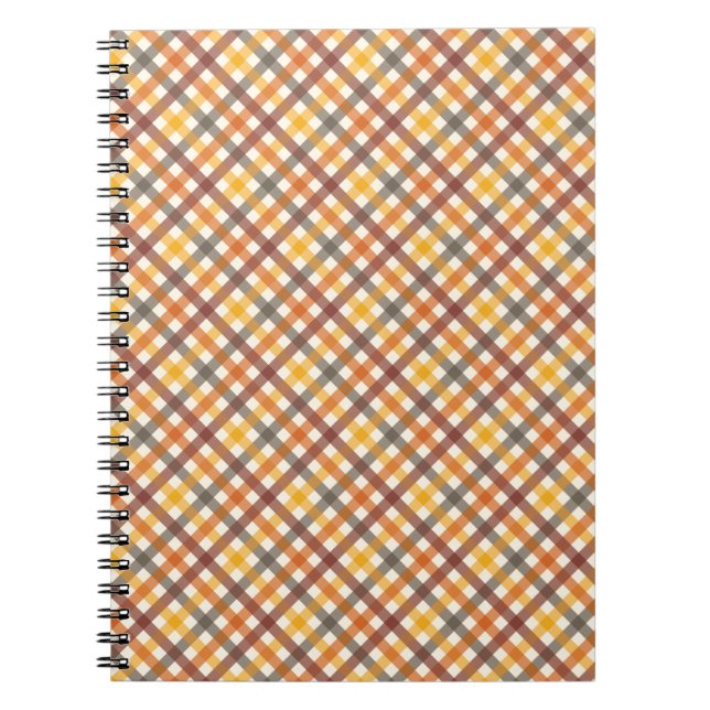 Caderno Espiral Xadrez de Colunas do outono (Frente)
