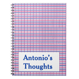 Caderno Espiral Xadrez de cor bissexual sutil