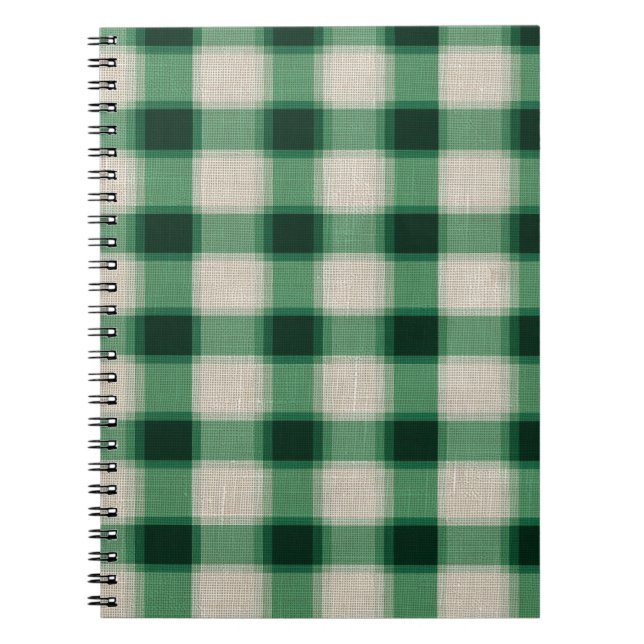 Caderno Espiral Xadrez de Creme Verde (Frente)