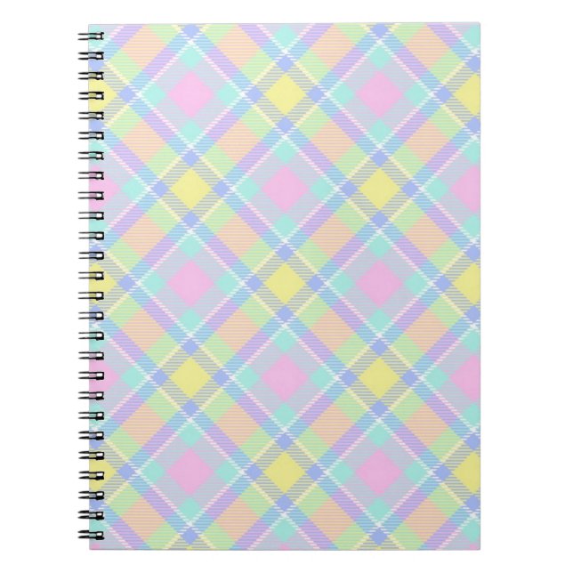 Caderno Espiral Xadrez de Pastel (Frente)