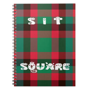 Caderno Espiral Xadrez de Tartan com Controlo Real Escocês com Tex