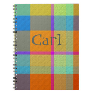 Caderno Espiral Xadrez Decorativo