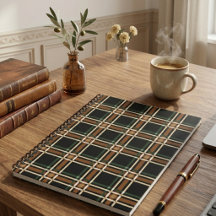 Caderno Espiral Xadrez Escocês Academia Sombria