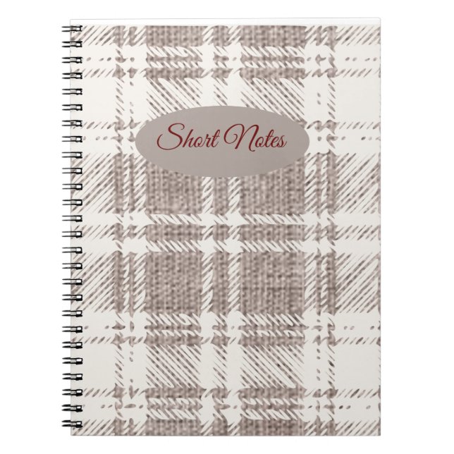 Caderno Espiral Xadrez Marrom: Notas Curtas (Frente)