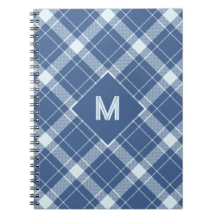 Caderno Espiral Xadrez Monograma Personalizada / Padrão Tartan