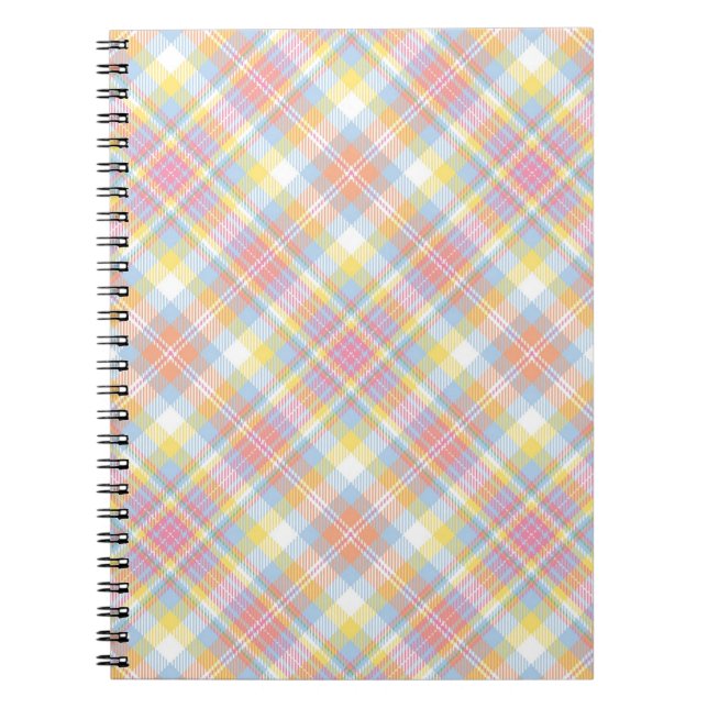 Caderno Espiral Xadrez Pastel da listra (Frente)