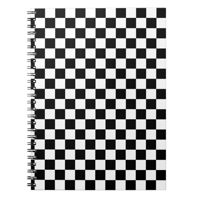 Caderno Espiral Xadrez Preto e Branco (Frente)