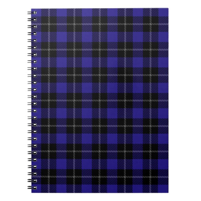 Caderno Espiral Xadrez Real Azul Preto (Frente)