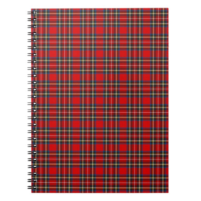 Caderno Espiral Xadrez Real Stewart Tartan Padrão Escocês (Frente)