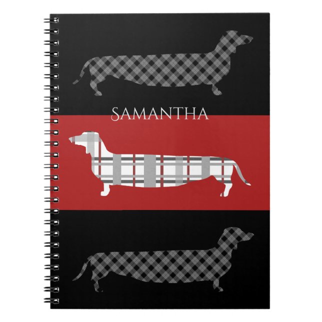 Caderno Espiral Xadrez Sapos em Vermelho e Preto Personalizados (Frente)