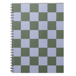 Caderno Espiral Xadrez Verde e Azul