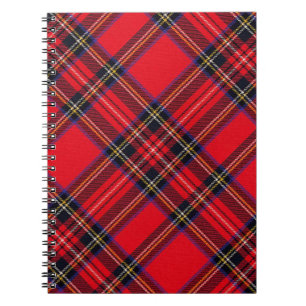 Caderno Espiral Xadrez vermelha de Stewart tartan