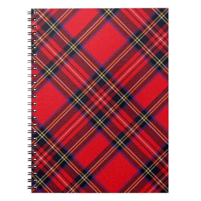 Caderno Espiral Xadrez vermelha de Stewart tartan (Frente)