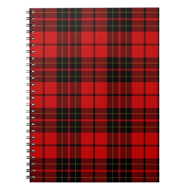 Caderno Espiral Xadrez vermelha do Brodie tartan (Frente)