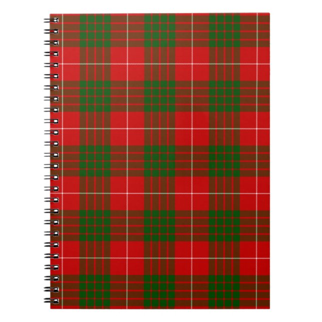 Caderno Espiral Xadrez vermelha tartan tartan (Frente)